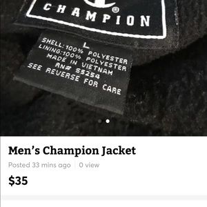 Men’s champion winter jacket